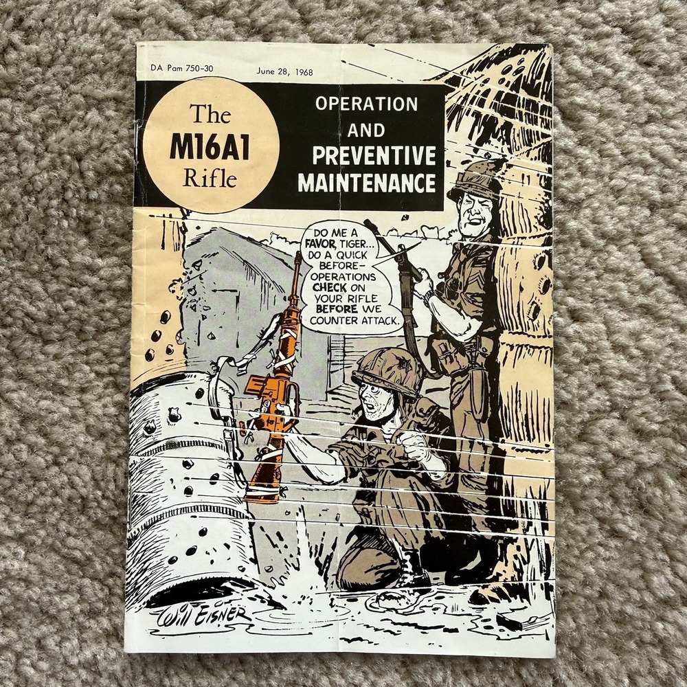 1968 M16A1 Rifle Comic Manual Will Eisner DA Pam 750-30 Vietnam War Field Used